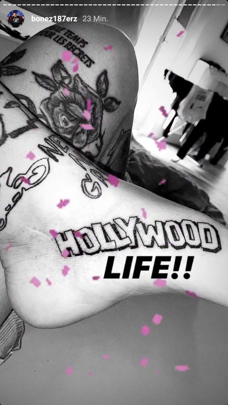 Bonez MC zeigt sein neues Fuß-Tattoo via Instagram-Story