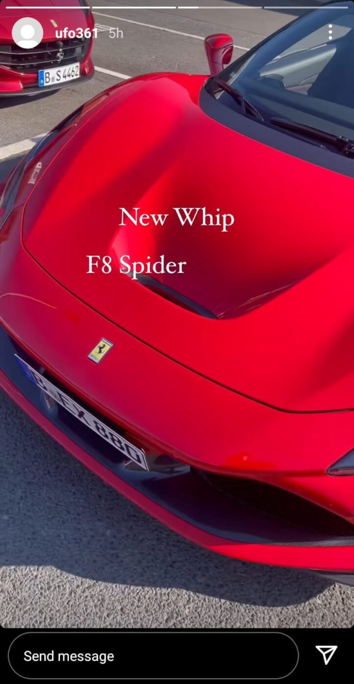 Ufo361 zeigt seinen neuen Ferrari F8 Spider