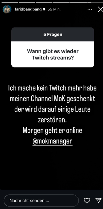 Farid schenkt Twitch-Profil an Mok