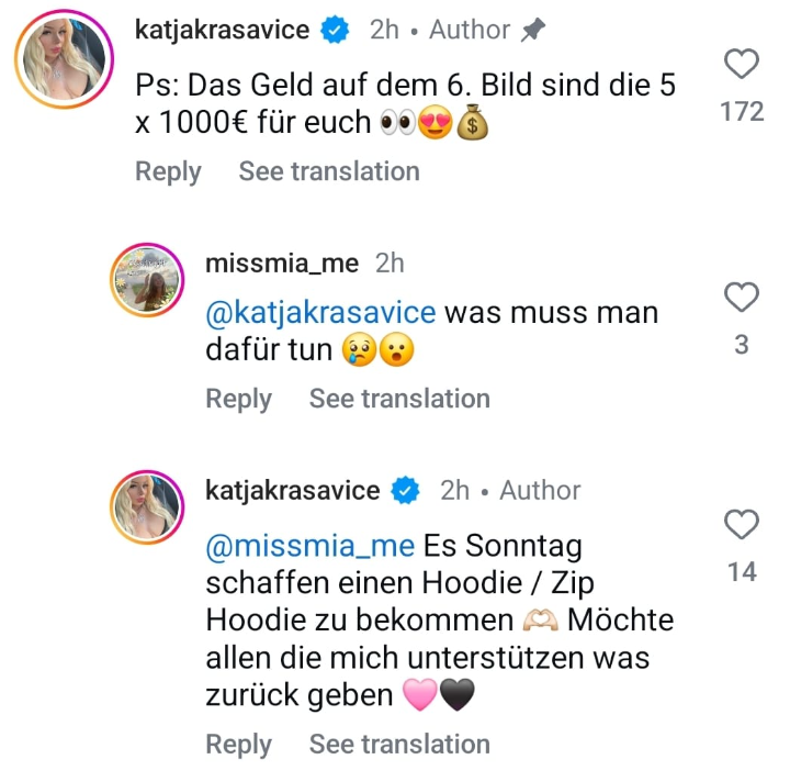 Katja verschenkt 5x1000 Euro