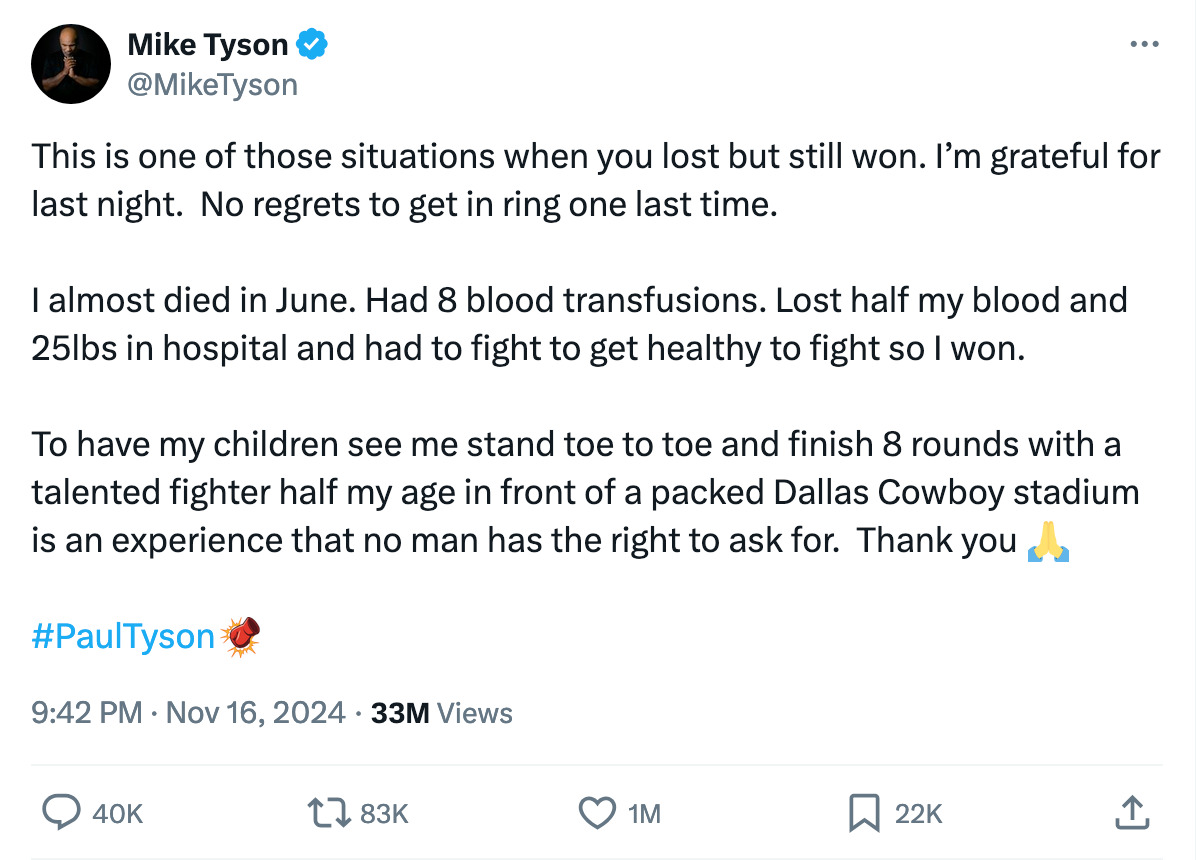 Mike Tyson via X