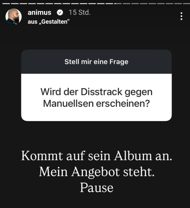 Animus via Instagram Story