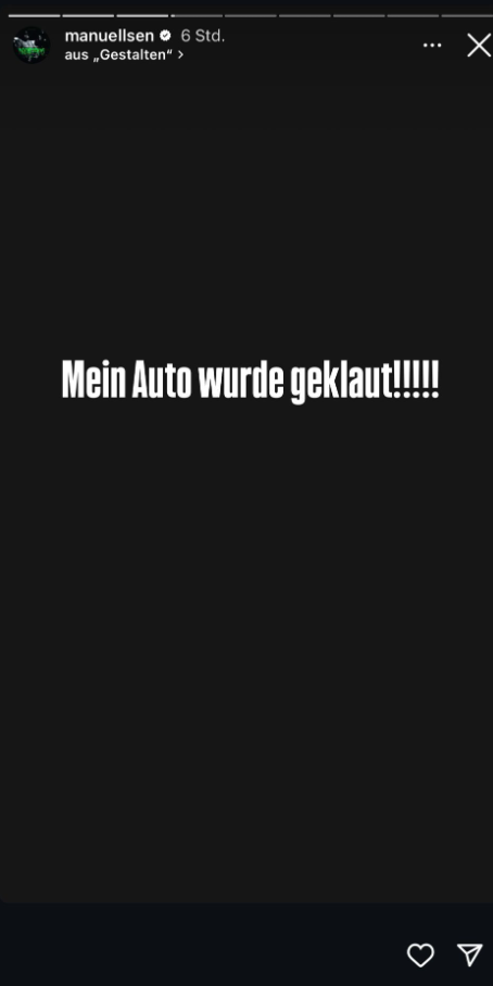 Manuellsens Auto wurde geklaut