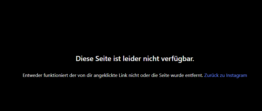Meldung auf Instagram