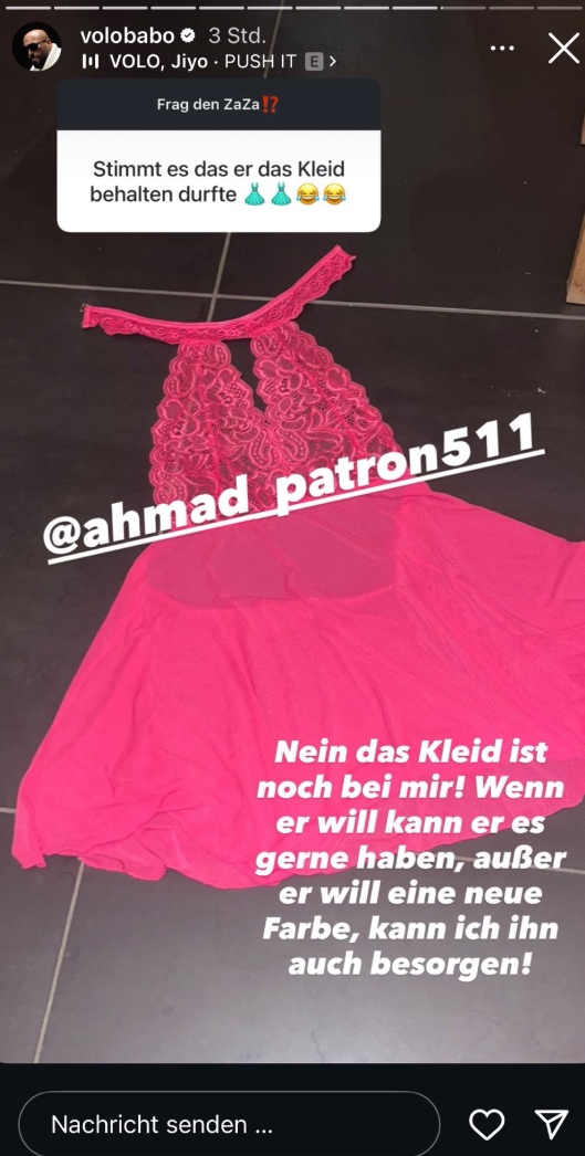Volo bietet Ahmad Patron neues Kleid an