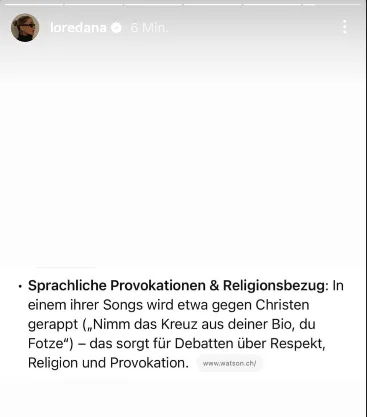 Loredana via Instagram-Story