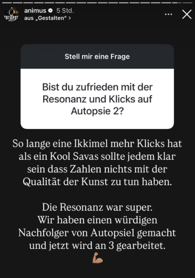 Animus via Instagram Story