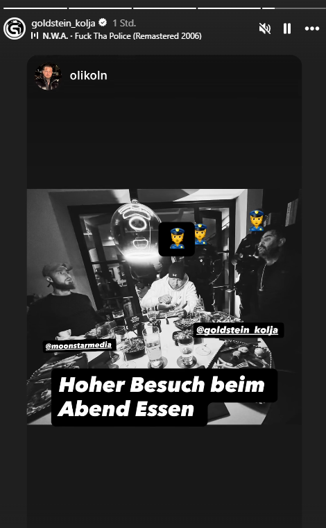 Kollege von Kolja Goldstein via Instagram Story