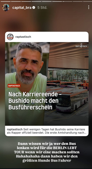 Capital Bra via Instagram Story