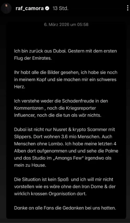 Raf Camora via Instagram Story