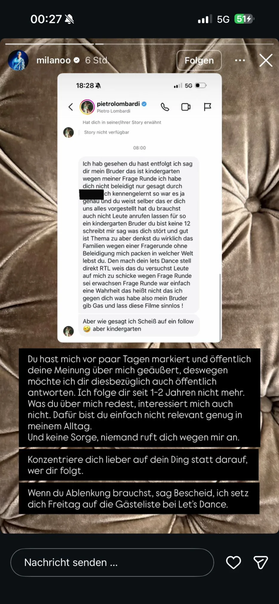 Milano via Instagram-Story