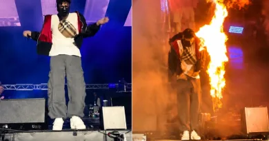 Unfall beim Auftritt – Haftbefehl steht während Live-Show in Flammen Unfall beim Auftritt – Haftbefehl steht während Live-Show in Flammen